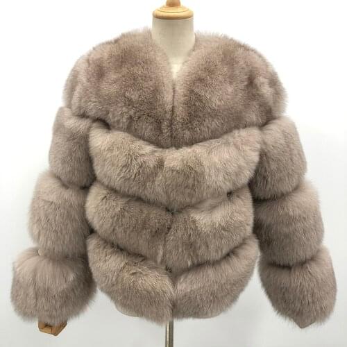 Winter Women Real Fur Coat Warm Luxury Fox Fur Jacket Furry Short Style Outwear 2021