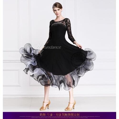 Lady Customized Ballroom Dance Dress Girls Waltz Tango Dancing Dresses Female Standard Flamenco Stage Ballroom Costumes D-0403