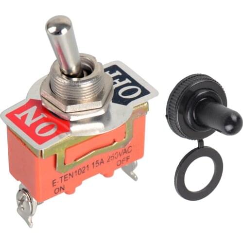 1Pc Orange Heavy Duty SPST 2 Terminal ON/OFF Toggle Switch & Waterproof Cap P0.05