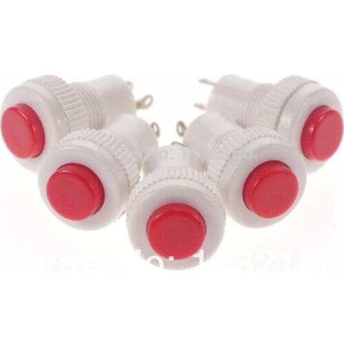 10pcs Red Momentary Hole 10mm 2 Pin SPST 3A 125VAC NO Push Button Switch
