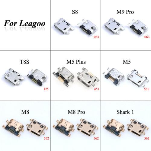 2pcs For Leagoo S8 M9 Pro T8S M5 Plus M8 Pro Shark 1 Phone Charging Port Socket Plug Connector Mini Micro USB Jack Replacement