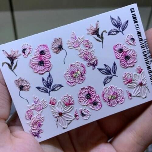 Flower/ Butterfly 3D nail decals Сharms nail water transfer Crystals nail sticker Nail wraps sprig 3 d nail slide Nail tattoo,J