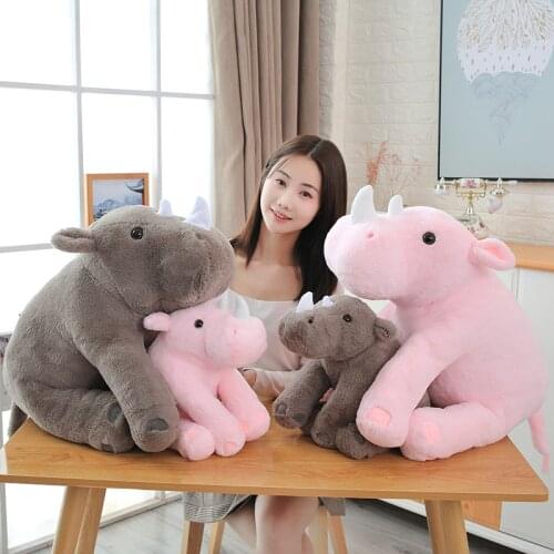 40-60CM animal world cartoon rhinoceros plush toy stuffed toy doll doll pillow children playmate birthday holiday gift home deco