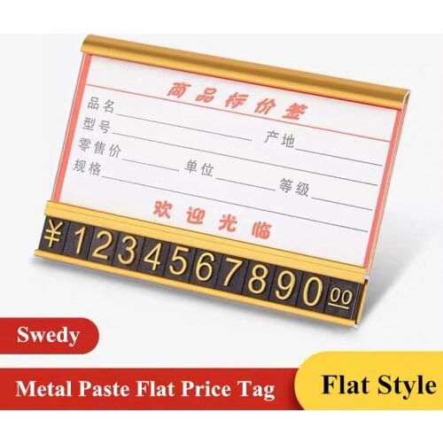 5 Pieces Stick Aluminum Price Label Sign Holder Display Tags Price Name Card Tag Label Case