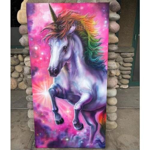60x120 Beautiful unicorn 5d diy diamond painting 3d Diamond mosaic full square round resin Animal landscape New arrivals N733