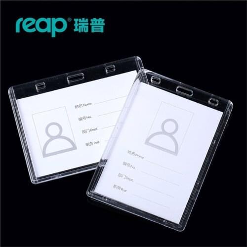 7187 Big Reap Size(105mmx74mm) Acrylic Card Clear Vertical Horizontal Style for Office Id Name Tags and Badge Holder