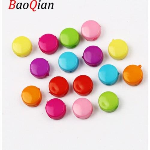 50pcs Mixed Color Acrylic Beads 7x4mm Round Spacing Loose Beads For Jewelry Making Diy Charm Necklace Bracelet Accessory