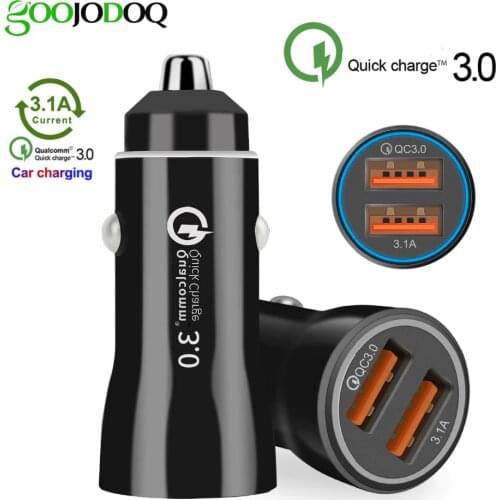 3.0 dual fast usb car charger for xiaomi car charger quick charge 3.0+3.1a car usb for samsung honor redmi huawei iphone 7 8 X