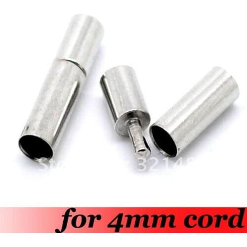 Free Ship! Bayonet Clasps For 4mm Leather Cord Clasps Platinum Dull Silver Plated Tone Metal Jewelry Findings Accessories