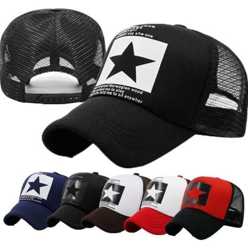 10 Colors Summer New Star Snapback Pattern Mesh Cotton Baseball Cap Men Women Sun Cap Mainstream Gorras Hip-Hop Hats Bone