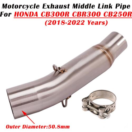 Slip On For Honda CB300R CBR300 2018 - 2020 Years Motorcycle Exhaust Escape Modified Stainless Middle Link Pipe Without Muffler