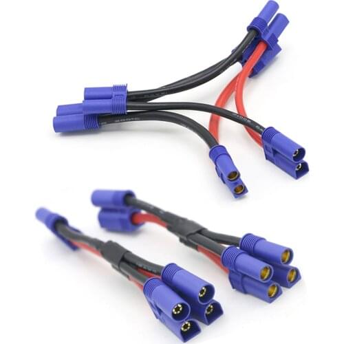 EC5 Parallel Battery Connector Cable Dual Extension Y Splitter 12AWG Silicone Wire 10CM Y / O Style for Rc Toys