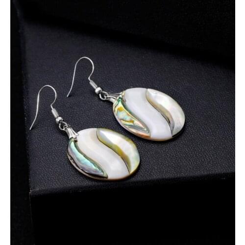 Garilina Fashion Trinket Abalone Shell Drop Dangle Silver Color Earrings For Women Gilrs Ladies Jewelry Drop Shipping AE2291