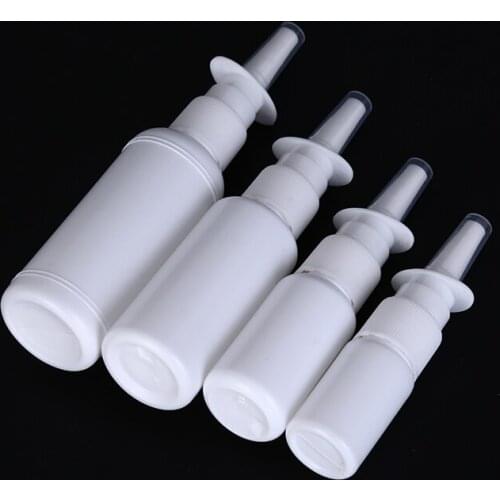 Hot 5pcs 10ml 20ml 30ml 50ml Empty Plastic Nasal Spray Bottles Pump Sprayer Mist Nose Spray Refillable Bottle Medical Packaging