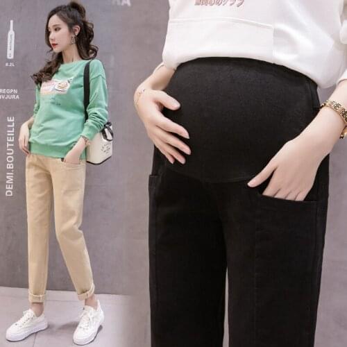 Cotton Abdominal Straight Pregnancy Pants Maternity Clothes For Pregnant Women Losse elasticity Pants Maternity Spring Clothing