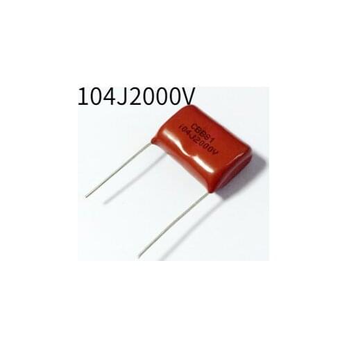10PCS 104J2000V 0.1uF 2000V 2KV CBB 104 100NF 104J 2000V CBB Polypropylene Film Capacitor Pitch 25mm