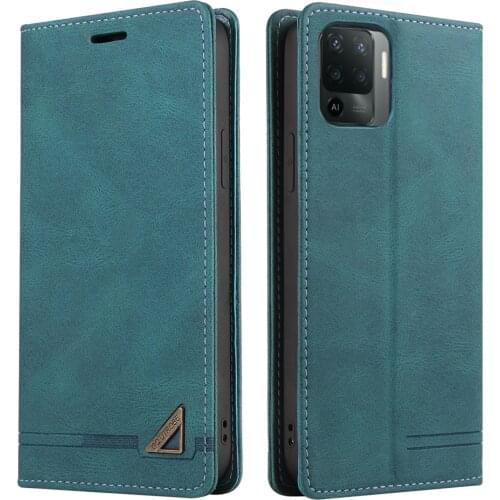 RFID Blocking Leather Texture Shield Flip Case for OPPO F19 Pro 2021 Luxury Cover Magnetic Book Shell OPPO F17 Pro F 19 17 Funda