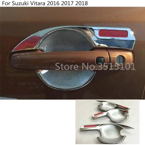 Car Styling Cover Protection Garnish Trim ABS Chrome External Door Bowl Frame 4/8pcs For Suzuki Vitara 2016 2017 2018 2019