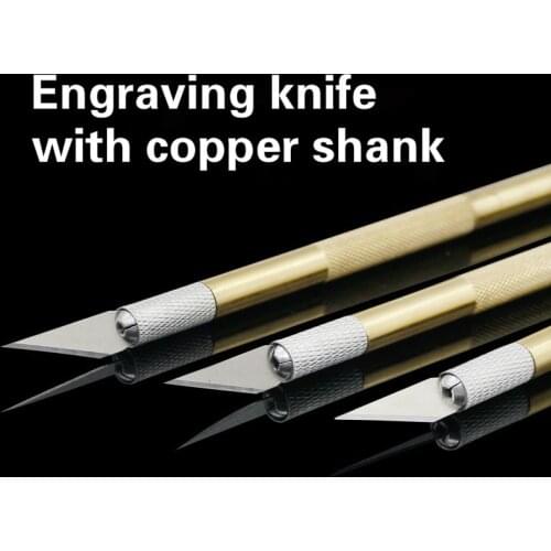Brass shank Knife Scalpel Blade Slip Metal Wood Crafts Cutting Knife DIY Carving Tool Carving Knife Model Art Supplies Film tool