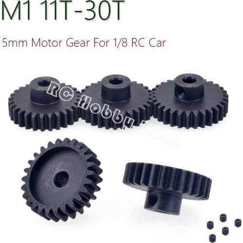 M1 5mm 11t 12t 13t 14t 15t 16t 17t 18t 19t 20t 21t 22t 23t 24t 25t 26t 27t 28t 29t 30t Pinion Motor Gear for 1/8 RC Car