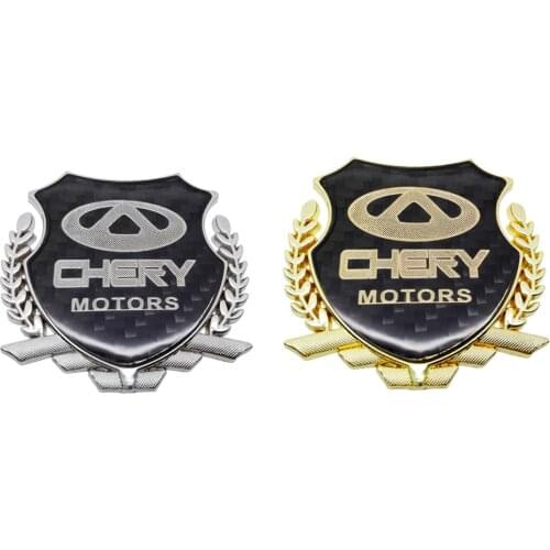 Metal Carbon Fiber Car Emblem Sticker Durable Decoration For Chery Fulwin QQ Tiggo A1 A3 A5 Amulet Fora Automobile Accessories