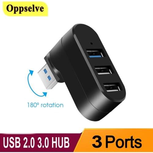 Mini 3 Ports USB Hub Adapter Mini 180 Rotate High Speed USB 2.0 3.0 Splitter Adapter for Laptop Notebook PC Computer Accessories