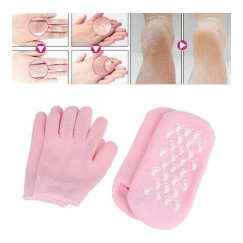 Reusable Spa Gel Gloves Natural Essential Therapy Moisturizing Hands Care Exfoliating Whitening Repair Hand Mask Glove + Socks