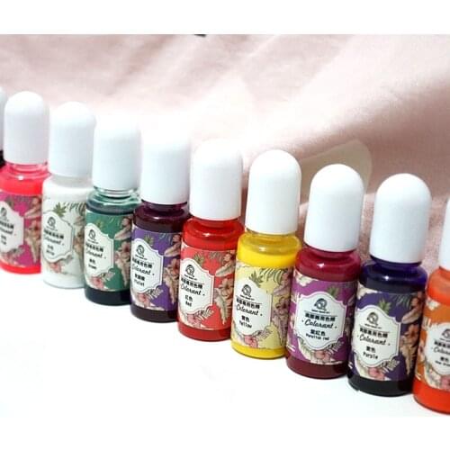 10g/Bottle Epoxy Resin Pigment Kit UV Resin Liquid Pigment DIY Handmade Art Crafts Coloring Dye Colorant Jewelry Crafts Art Sets