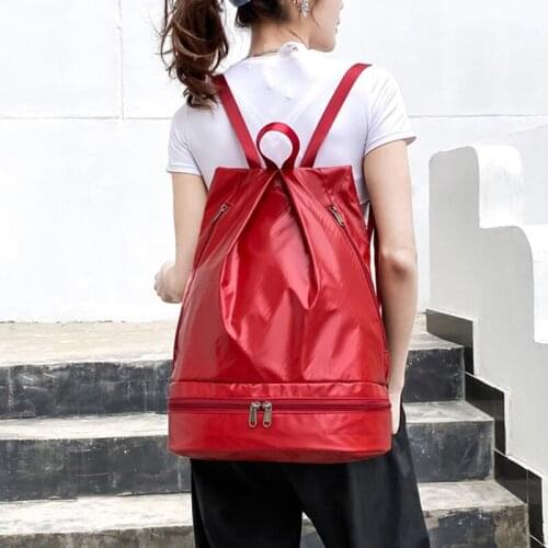 New Womens Gym Bag Yoga Bag with Independent Shoes Pocket Dry and Wet Separation Swimming Bag Outdoor Travel Backpack XA736Y