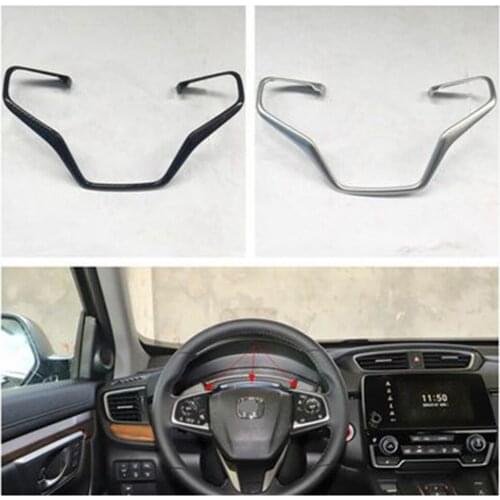 Carbon Fiber Style Steering Wheel Cover Frame Trim For Honda CRV CR-V 2017 2018 2019 2020 2021 Steering Wheel Button Trim