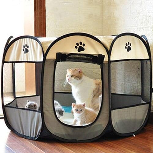 Portable Outdoor Kennels Fences Pet Tent Houses For Large Small Dogs Foldable Indoor Playpen Puppy Cat Pet Cage Delivery Room