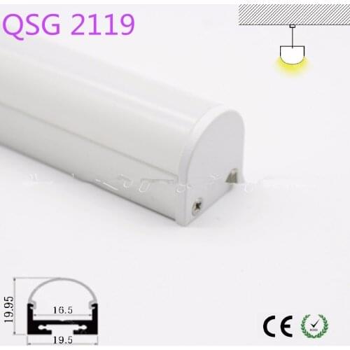 QSG2119/QSG2119B/SQG2119C;1M long LED aluminum profile(anodized silver color) with PC cover;for flexibe or hard LED strips