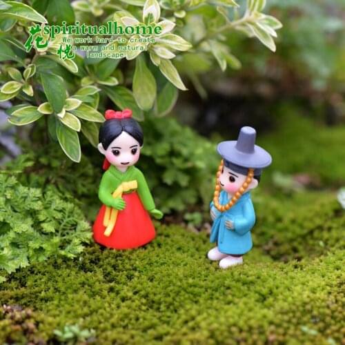 2pcs/set Fairy Garden Gnome Moss Valentines Day Gift Resin Crafts guitar Sweety Lovers Figurines Miniatures 1set Couple