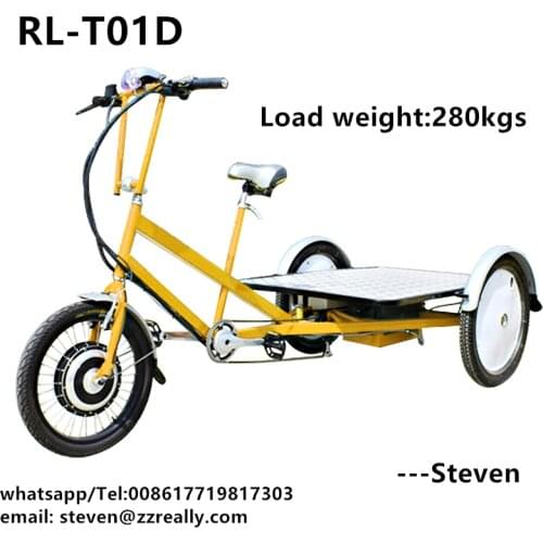 RL-T01D 3 wheels electric cargo bike bicyle pedal trike tricycle food delivery trike scooter for adult