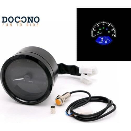 ABS Material 12V Universal Digital Motorcycle Speedometer Odometer Gauge Backlit Dual velocimetro moto with LED Indicator