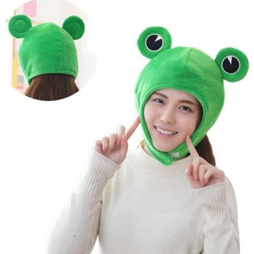 2021Big Frog Eyes Cartoon Funny Plush Hat Toy Green Party Cosplay Headgear Props Dress Photo Cap Costume Up Festival Winter B3O1