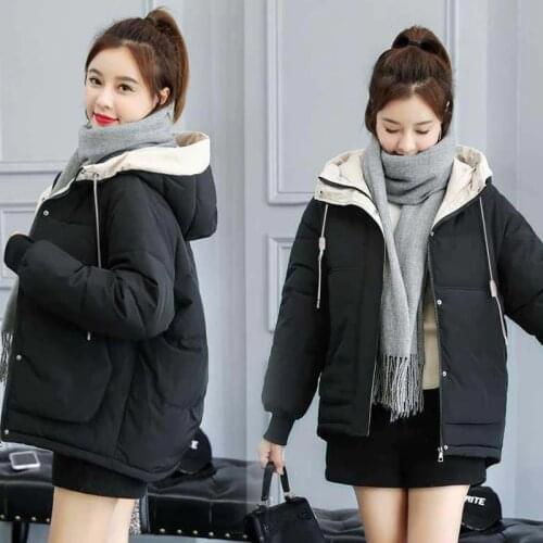 Autumn Winter Jacket Women Cotton Parka Women Hooded Warm Jacket Parka Coats Cropped Puffer Jackets Ladies Coats Winter