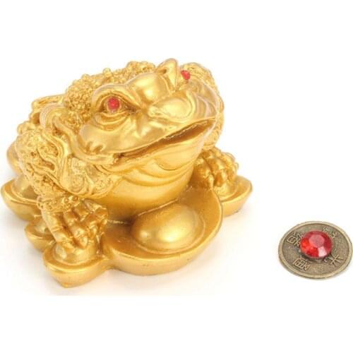 1pcs Feng Shui Golden Frog Lucky Wealth Chinese Auspicious For Desktop Coin Home Decoration Gift Lucky Furnis