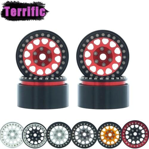 1PCS/4PCS Anodized Aluminum 1.9 Beadlock Wheels Rim Metal for 1/10 RC Crawler Traxxas TRX4 TRX6 YK4102 Axial SCX10 Capra Wraith