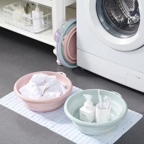 1PC Plastic Portable Basins Fold-able Trip Bucket Kitchen Organizer Travel Washbasin Basin Water Home Washtub For Bath 10250E