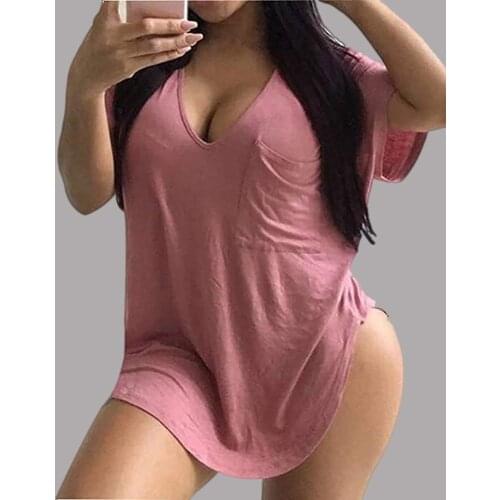10 Colors Plus Size Clothes Women V Neck Plain Casual Short Sleeve Oversized T-Shirt Daily Wear Loose Summer Vintage Tops 2021