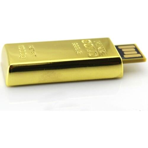 100% Real Capacity 8GB 16GB 32GB Gold Bar Usb 2.0 Flash Drive 64GB 128GB 256GB Flash Card Memory Stick Pendrive 1TB 2TB Mini Key