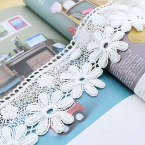 3Yard/Lot White clothes bottom lace trim garment sew accessories 7.5cm DIY Sweaters skirts collar lace fabric decorative