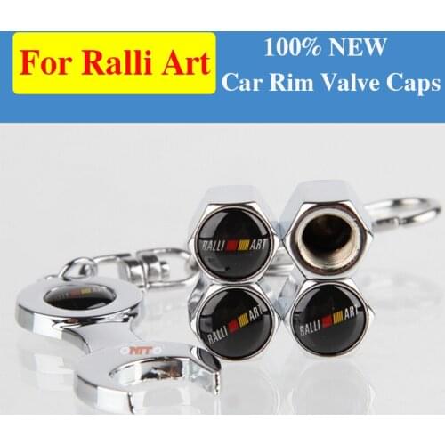 4pcs Car Rim Valve Caps Zinc Alloy for Ralliart Logo Spanner Car Styling for Lancer 10 9 EX Eclipse Galant Outlander