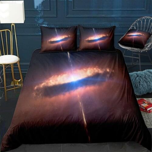 Andromeda Galaxy Quilt Cover Pillowcase 3Piece Comforter Bedding Set With Pillow Case Single Double Duvet Cover Home Decora