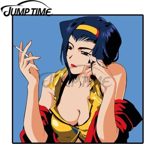 JumpTime 13 x 10.5cm Faye Cowboy Bebop Funny Car Stickers Graphics Wall Door Wire Pillar Decals Waterproof Decor Car Styling