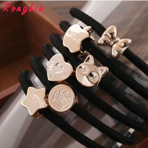 Black Girls High Elastic Hair Ties Head Band Rope Ponytail Bracelets Scrunchie Hairbands Headband Ornament Accessories