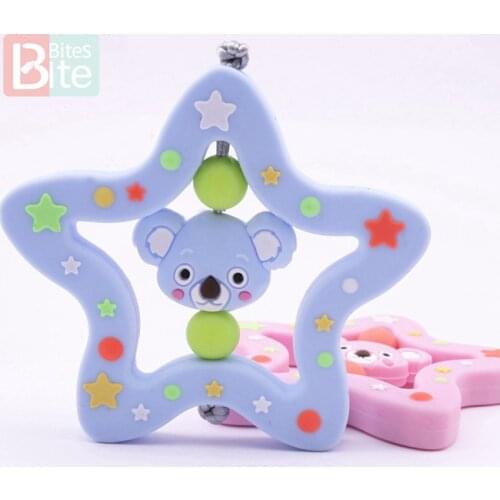 Baby Teether Silicone Koala Food Grade Silicone Cartoon Star Teething Toys Tiny Rod Chewable Baby Products Childrend Accessories