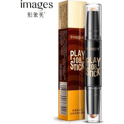 Images Double-end Three-dimensional Concealer Stick Stereo Bronzing Cosmetics Cream Natural Coffee Whitening Oil Control