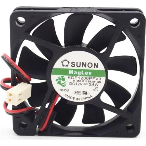 KDE1206PFV3 0.6W 6CM 60mm 6010 2 wire dc brushless cooling fan 12v